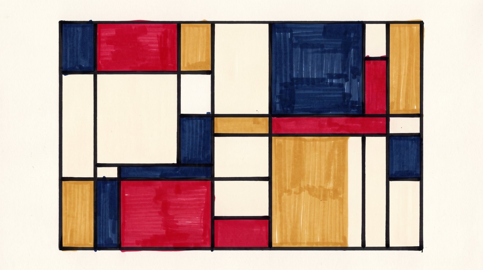 Composizione con Linee Rette e Ortogonali a Mondrian