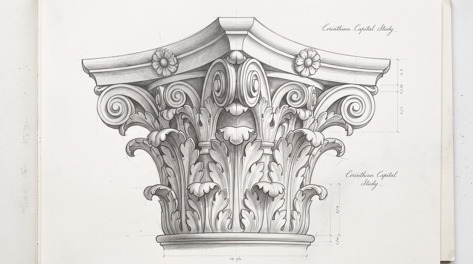 Il Capitello Corinzio: Studio e Applicazione del Chiaroscuro a Matita – Guida Definitiva in 5 Passaggi